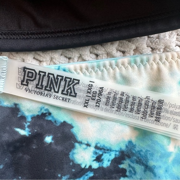 PINK by Victoria Secret NEW Swim Bikini Set Top & Bottom Blue Tie Dye Sz XXL - Picture 9 of 9